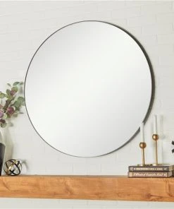 Grayson Lane 36-in x 36-in Round Black Wall Mirror -GRAYSON LANE shop 330945138 AlternateImage2 l