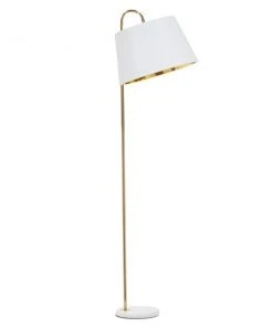 Grayson Lane 16-in x 60-in White Metal Transitional Floor Lamp with Foot Switch