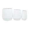 Grayson Lane 18.3-in W x 19.75-in H Modern White Metal Round Planters - Set of 3
