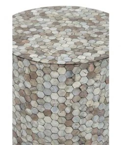 Grayson Lane 20-in x 14-in Multicoloured Mussel Shells Contemporary Round End Table -GRAYSON LANE shop 330945175 AlternateImage3 l