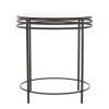 Grayson Lane 20-in x 18-in Grey Metal Contemporary Round End Table