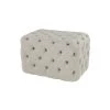 Grayson Lane Rustic Beige Tufted Cushioned Rectangle Ottoman