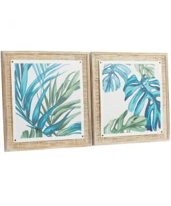 Grayson Lane Brown Wood Framed 29-in H x 29-in W Botanical Wood Painting - Set of 2 -GRAYSON LANE shop 330945214 AlternateImage5 l