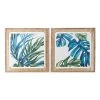 Grayson Lane Brown Wood Framed 29-in H x 29-in W Botanical Wood Painting - Set of 2