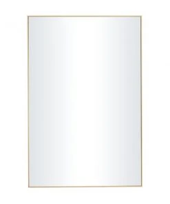 Grayson Lane 36-in x 24-in Rectangle Gold Wall Mirror