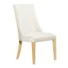 Grayson Lane Contemporary Polyester Diamond Pattern Upholstered 23.4-in W White/Light Brown Wood Dining Chair