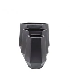 Grayson Lane 15.75-in W x 19.63-in H Modern Black Geometric Metal Round Planters - Set of 3 -GRAYSON LANE shop 330945229 AlternateImage6 l