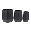 Grayson Lane 15.75-in W x 19.63-in H Modern Black Geometric Metal Round Planters - Set of 3
