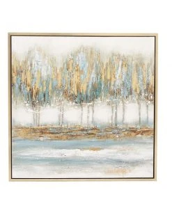 Grayson Lane Gold Wood Framed 39-in H x 39-in W Lakeside Wood Painting -GRAYSON LANE shop 330945230 AlternateImage5 l