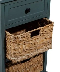 Grayson Lane 28-in x 16-in Blue Wood Traditional End Table with Storage Baskets -GRAYSON LANE shop 330945234 AlternateImage4 l