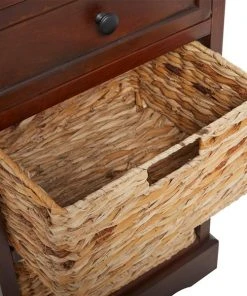 Grayson Lane 28-in x 16-in Brown Wood Traditional End Table with Storage Baskets 8 Grayson Lane 28-in x 16-in Brown Wood Traditional End Table with Storage Baskets -GRAYSON LANE shop 330945239 AlternateImage4 l