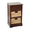 Grayson Lane 28-in x 16-in Brown Wood Traditional End Table with Storage Baskets
