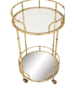 Grayson Lane Gold Metal Base with Glass Top Kitchen Cart (31-in x 18-in) -GRAYSON LANE shop 330945247 AlternateImage3 l