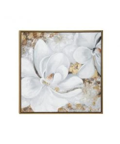 Grayson Lane Gold Wood Framed 40-in H x 40-in W Floral Resin Painting