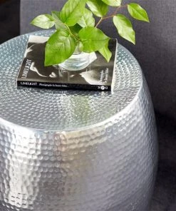 Grayson Lane 16-in x 14-in Silver Aluminum Contemporary Round End Table -GRAYSON LANE shop 330945255 AlternateImage2 l