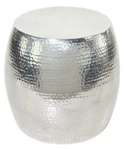 Grayson Lane 16-in x 14-in Silver Aluminum Contemporary Round End Table