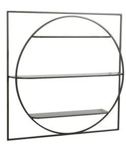 Grayson Lane 32-in x 32-in Black Metal Contemporary Wall-Mounted Shelf