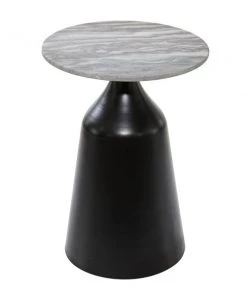 Grayson Lane 24-in x 17-in Black Marble Contemporary Round End Table -GRAYSON LANE shop 330945258 AlternateImage5 l