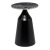 Grayson Lane 24-in x 17-in Black Marble Contemporary Round End Table