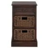 Grayson Lane 28-in x 16-in Maroon Wood Traditional End Table with Storage Baskets