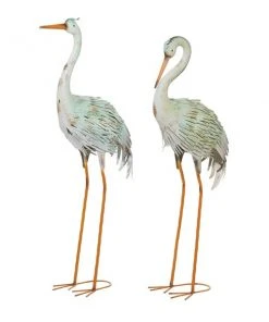 Grayson Lane 41-in H x 7-in W Metal Blue Flamingo Garden Statue - Set of 2 -GRAYSON LANE shop 330945264 AlternateImage5 l