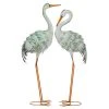 Grayson Lane 41-in H x 7-in W Metal Blue Flamingo Garden Statue - Set of 2