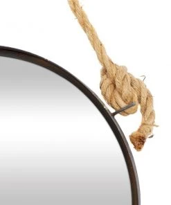 Grayson Lane 35.5-in x 24.10-in Round Brown Wall Mirror -GRAYSON LANE shop 330945266 AlternateImage3 l