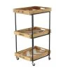 Grayson Lane Black Metal Base with Wood Top Kitchen Cart (32-in x 18-in)