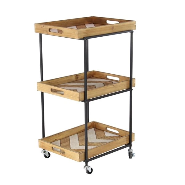 Grayson Lane Black Metal Base with Wood Top Kitchen Cart (32-in x 18-in) 1 Grayson Lane Black Metal Base with Wood Top Kitchen Cart (32-in x 18-in)