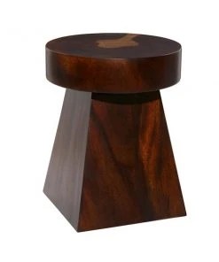 Grayson Lane 20-in x 16-in Brown Wood Contemporary Round End Table