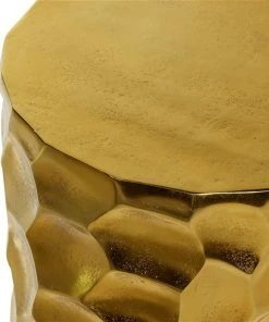 Grayson Lane Modern Hammered Gold Metal Round Ottoman -GRAYSON LANE shop 330945272 AlternateImage3 l