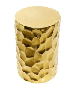 Grayson Lane Modern Hammered Gold Metal Round Ottoman -GRAYSON LANE shop 330945272 AlternateImage5 l