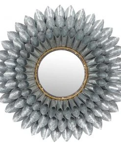 Grayson Lane 32-in x 32-in Round Grey Wall Mirror