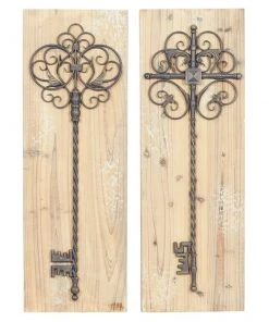 Grayson Lane 36-in H x 13-in W Rustic Wood Wall Accent - Set of 2