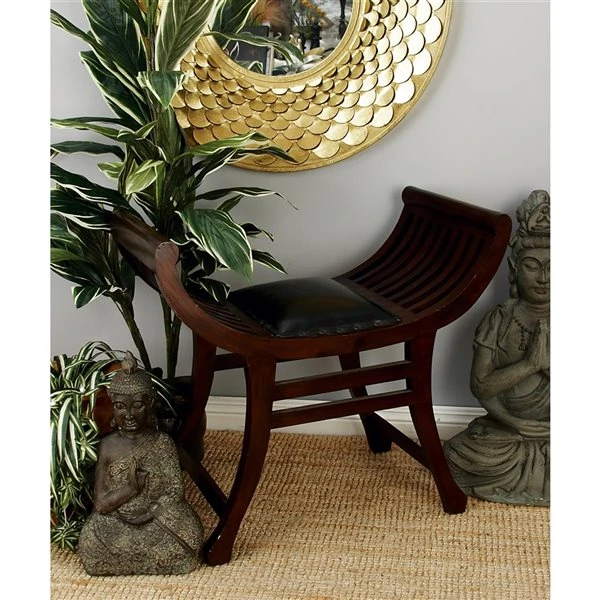 Grayson Lane 26-in x 29-in Dark Brown Accent Bench 2 Grayson Lane 26-in x 29-in Dark Brown Accent Bench - Image 2