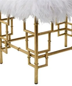 Grayson Lane Modern White Faux Fur and Gold Iron Rectangle Ottoman 7 Grayson Lane Modern White Faux Fur and Gold Iron Rectangle Ottoman -GRAYSON LANE shop 330945284 AlternateImage3 l