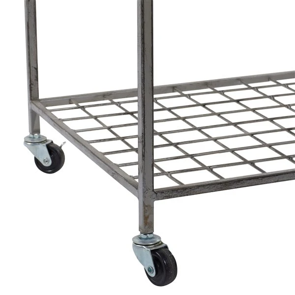 Grayson Lane Grey Metal Storage Cart (36-in x 28-in) 3 Grayson Lane Grey Metal Storage Cart (36-in x 28-in) - Image 3