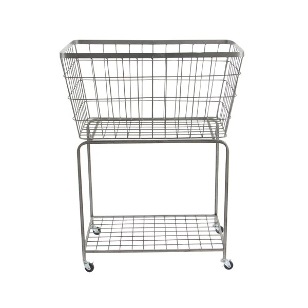 Grayson Lane Grey Metal Storage Cart (36-in x 28-in) 5 Grayson Lane Grey Metal Storage Cart (36-in x 28-in) - Image 5