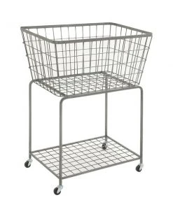 Grayson Lane Grey Metal Storage Cart (36-in x 28-in)