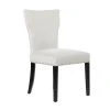 Grayson Lane Contemporary Polyester Upholstered 20-in W White/Black Wood Dining Chair