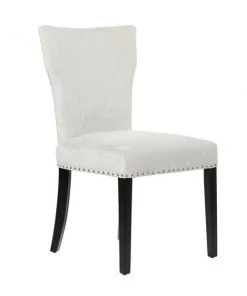 Grayson Lane Contemporary Polyester Upholstered 20-in W White/Black Wood Dining Chair