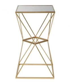Grayson Lane 28-in x 16-in Gold Metal Glam Square End Table with Mirror Table Top -GRAYSON LANE shop 330945288 AlternateImage5 l