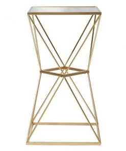 Grayson Lane 28-in x 16-in Gold Metal Glam Square End Table with Mirror Table Top -GRAYSON LANE shop 330945288 AlternateImage7 l
