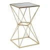 Grayson Lane 28-in x 16-in Gold Metal Glam Square End Table with Mirror Table Top