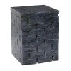 Grayson Lane Modern Grey Teak Wood Brick-Inspired Rectangle Ottoman