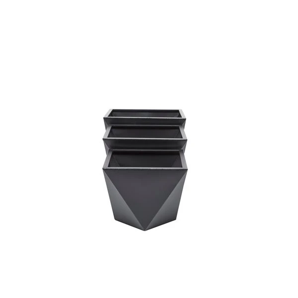 Grayson Lane 18.55-in W x 14.45-in H Modern Black Metal Square Planters - Set of 3 5 Grayson Lane 18.55-in W x 14.45-in H Modern Black Metal Square Planters - Set of 3 - Image 5