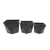 Grayson Lane 18.55-in W x 14.45-in H Modern Black Metal Square Planters - Set of 3