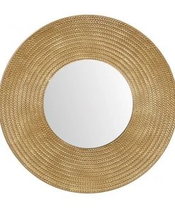 Grayson Lane 35.5-in x 35.5-in Round Gold Wall Mirror