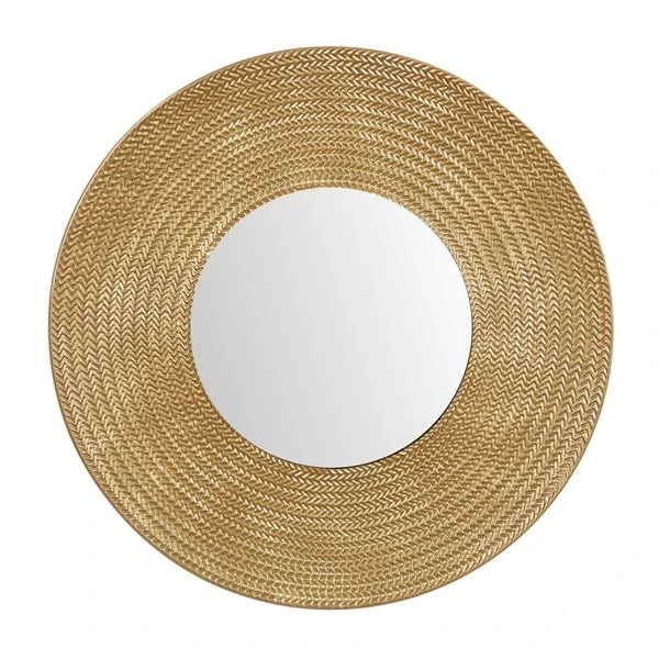 Grayson Lane 35.5-in x 35.5-in Round Gold Wall Mirror 1 Grayson Lane 35.5-in x 35.5-in Round Gold Wall Mirror