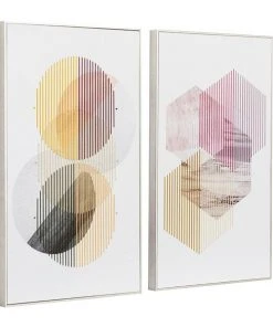 Grayson Lane Silver Wood Framed 32-in H x 20-in W Abstract MDF Hand-Painted Painting -GRAYSON LANE shop 330945297 AlternateImage5 l